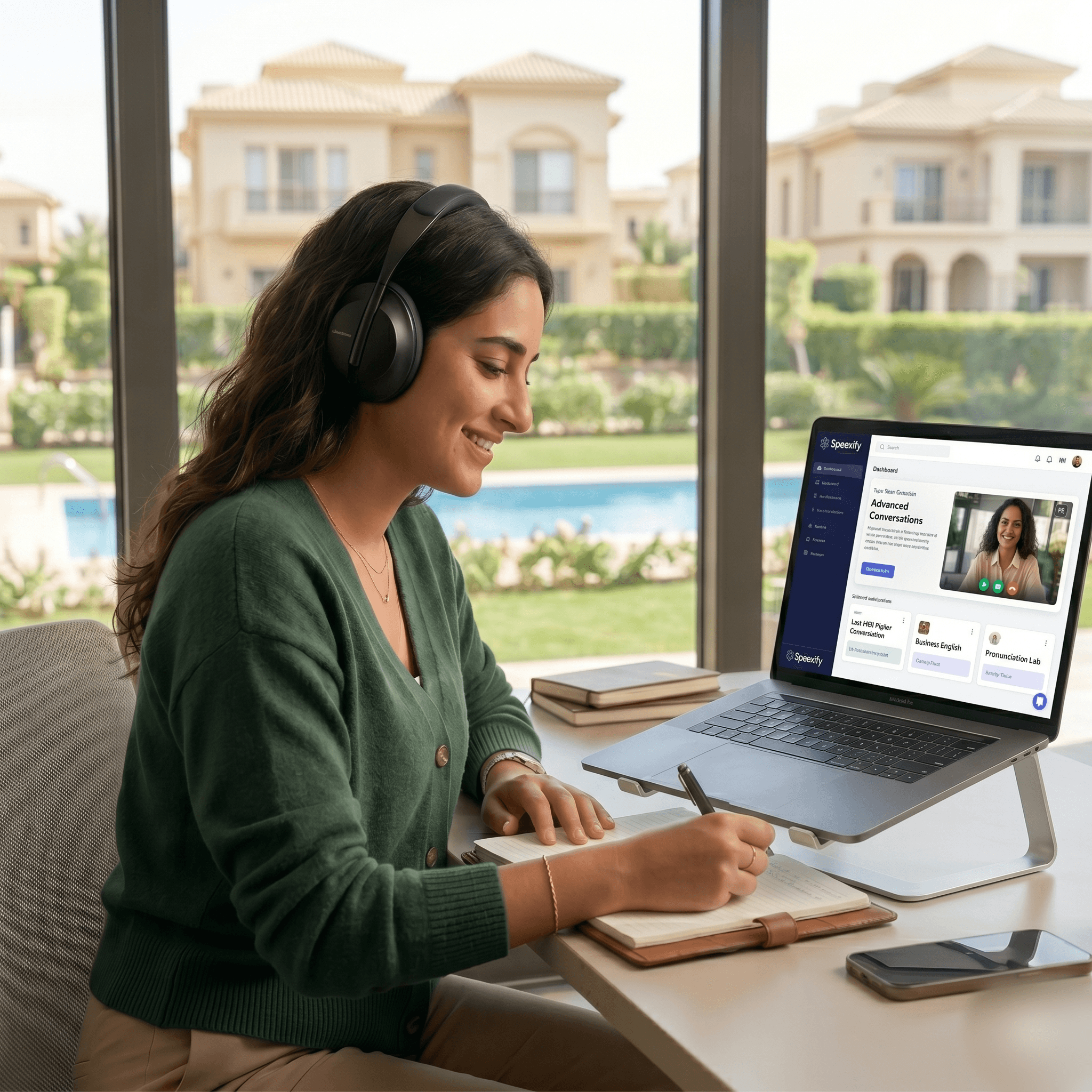 Learner practicing live English coaching on Speexify
